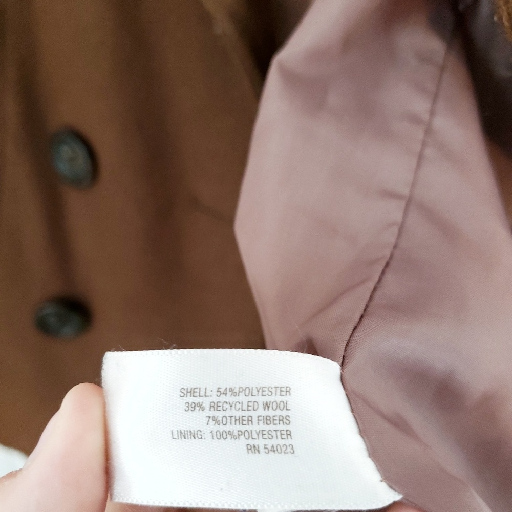 Chocolate Brown Pea Coat - Picture 7 of 7